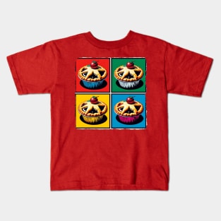 Mince Pie Marvel: A Pop Art Extravaganza - Festive dessert Kids T-Shirt